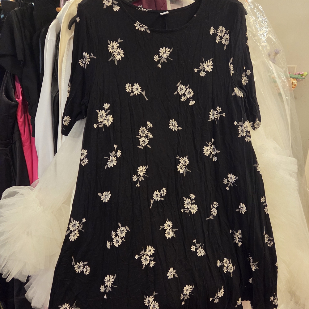 Old Navy Black Floral Mini Dress